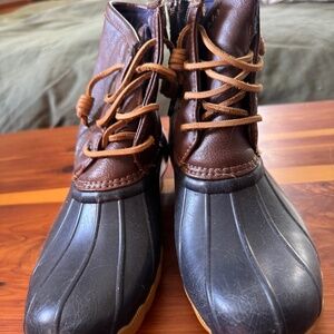 Sperry Saltwater duck boots girls navy size 3